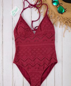 Maillot de bain 1 pièce bordeaux