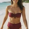 Maillot de bain bandeau bordeaux