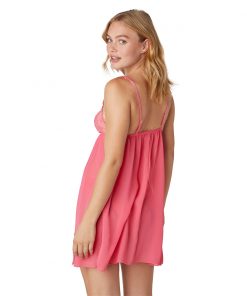 Nuisette courte mousseline rose Etoile