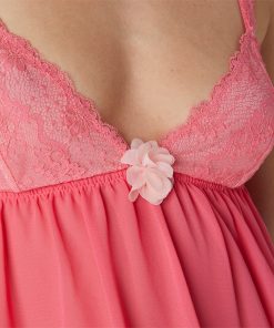 Nuisette courte mousseline rose Etoile