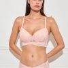 Soutien-gorge balconnet dentelle rose bonnet D et E