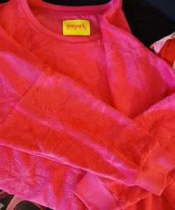 Sweat-shirt éponge rose jacquard palmier Sonia