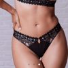 Tanga noir effet tattoo Radieuse