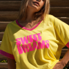 Tee-shirt jaune et rose sweat Dreams Tara