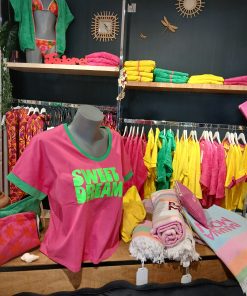 Tee-shirt rose et vert sweat Dreams Tara