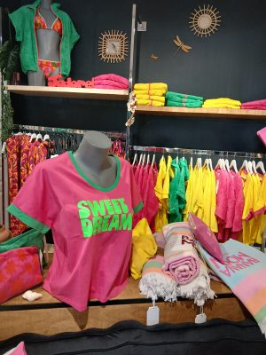 Tee-shirt rose et vert sweat Dreams Tara