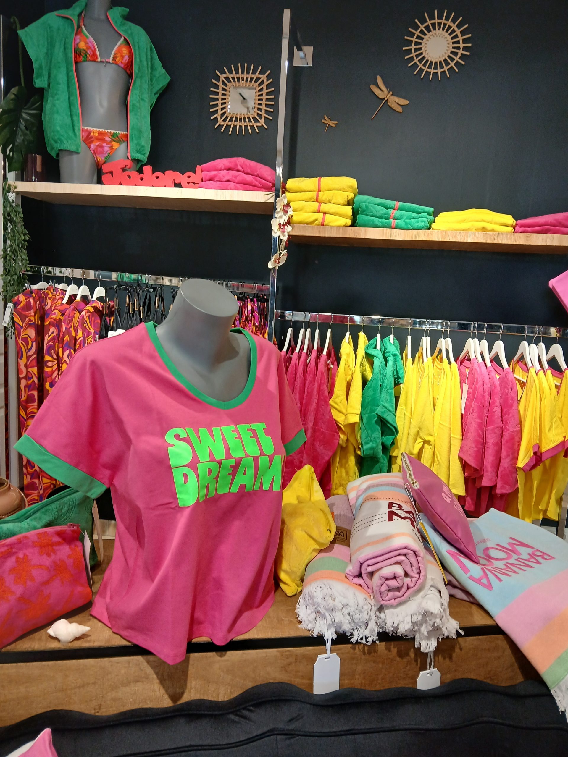 Tee-shirt rose et vert sweat Dreams Tara