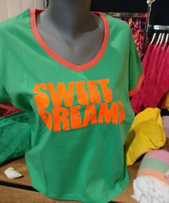 Tee-shirt vert et orange sweat Dreams Tara