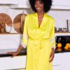 Kimono satin jaune soleil Fame