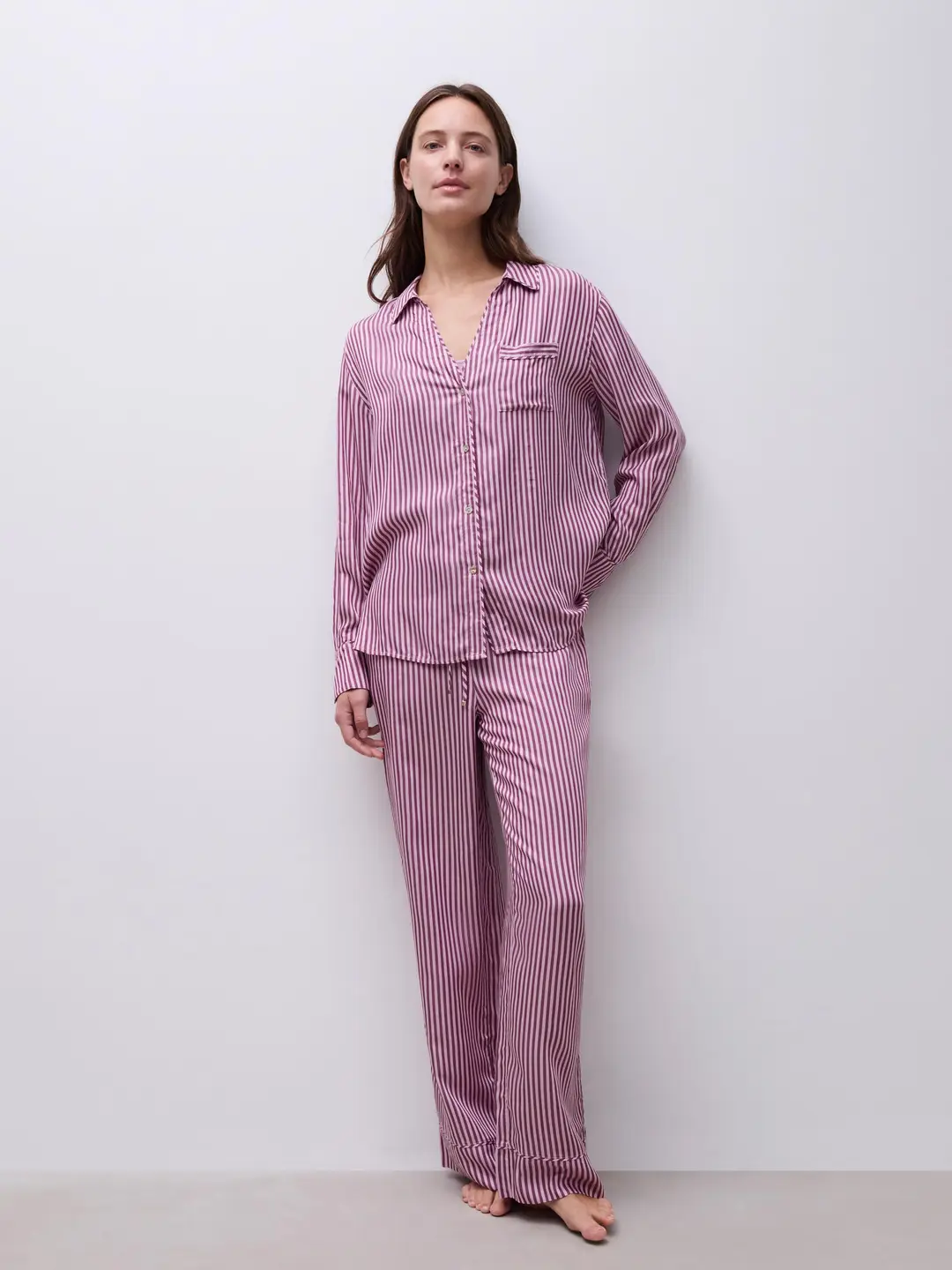 Chemise pyjama cherry stripes