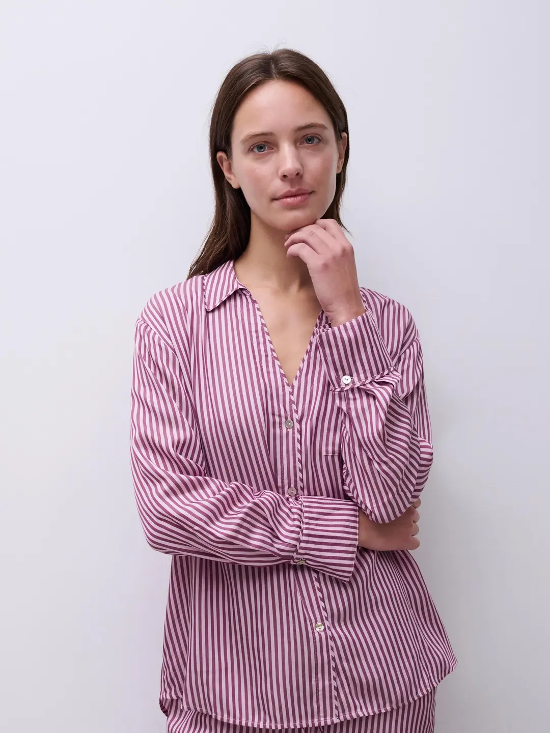 Chemise pyjama cherry stripes