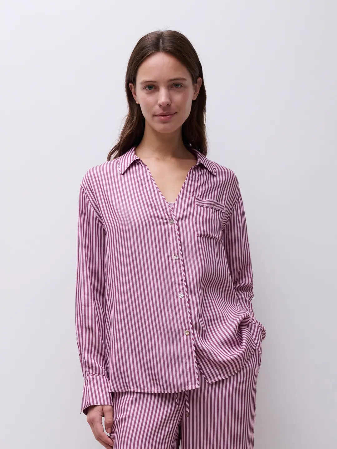Chemise pyjama cherry stripes