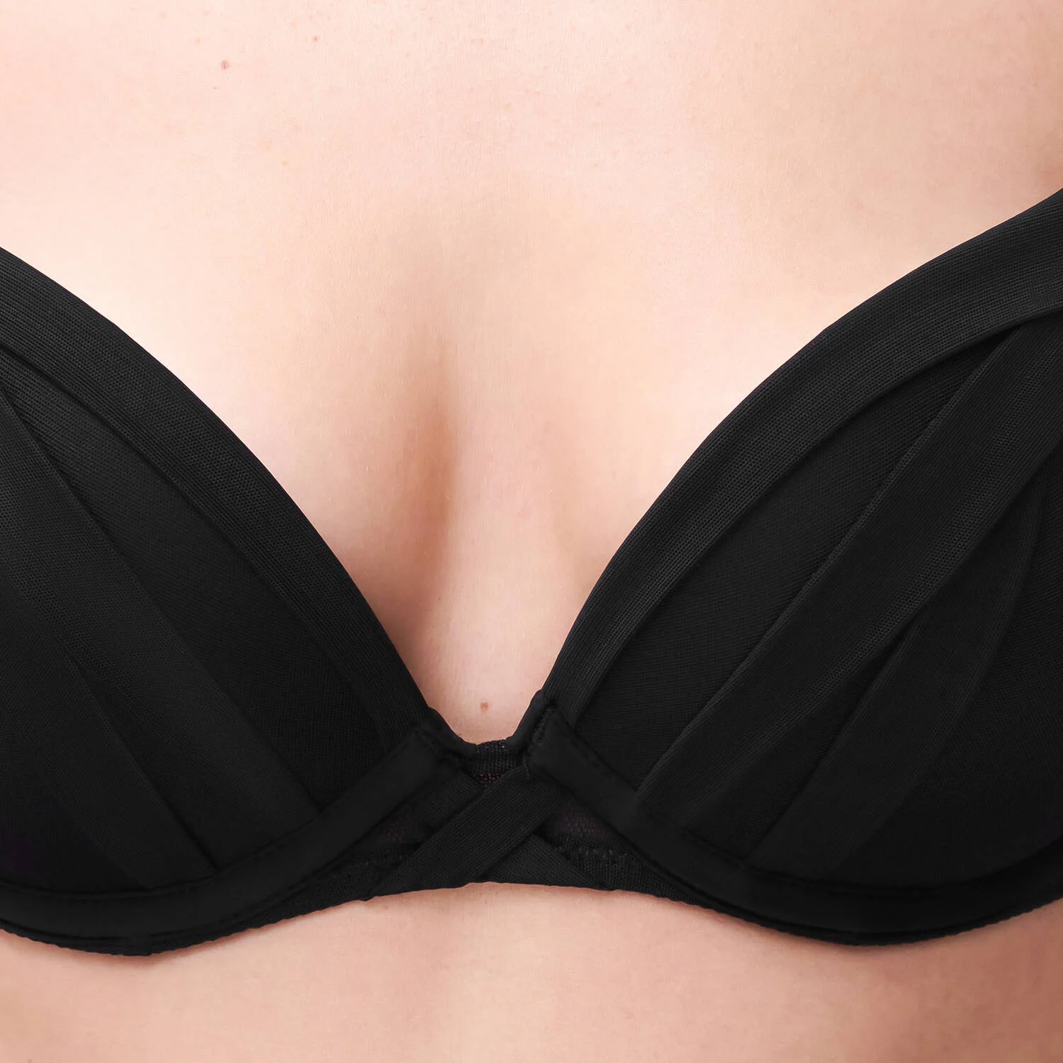 Soutien-gorge push-up tulle noir