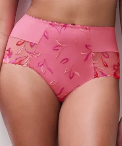 Culotte taille haute dentelle rose