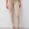 Legging beige chiné laine
