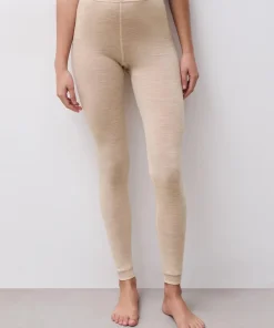 Legging beige chiné laine