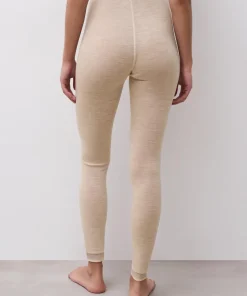 Legging beige chiné laine