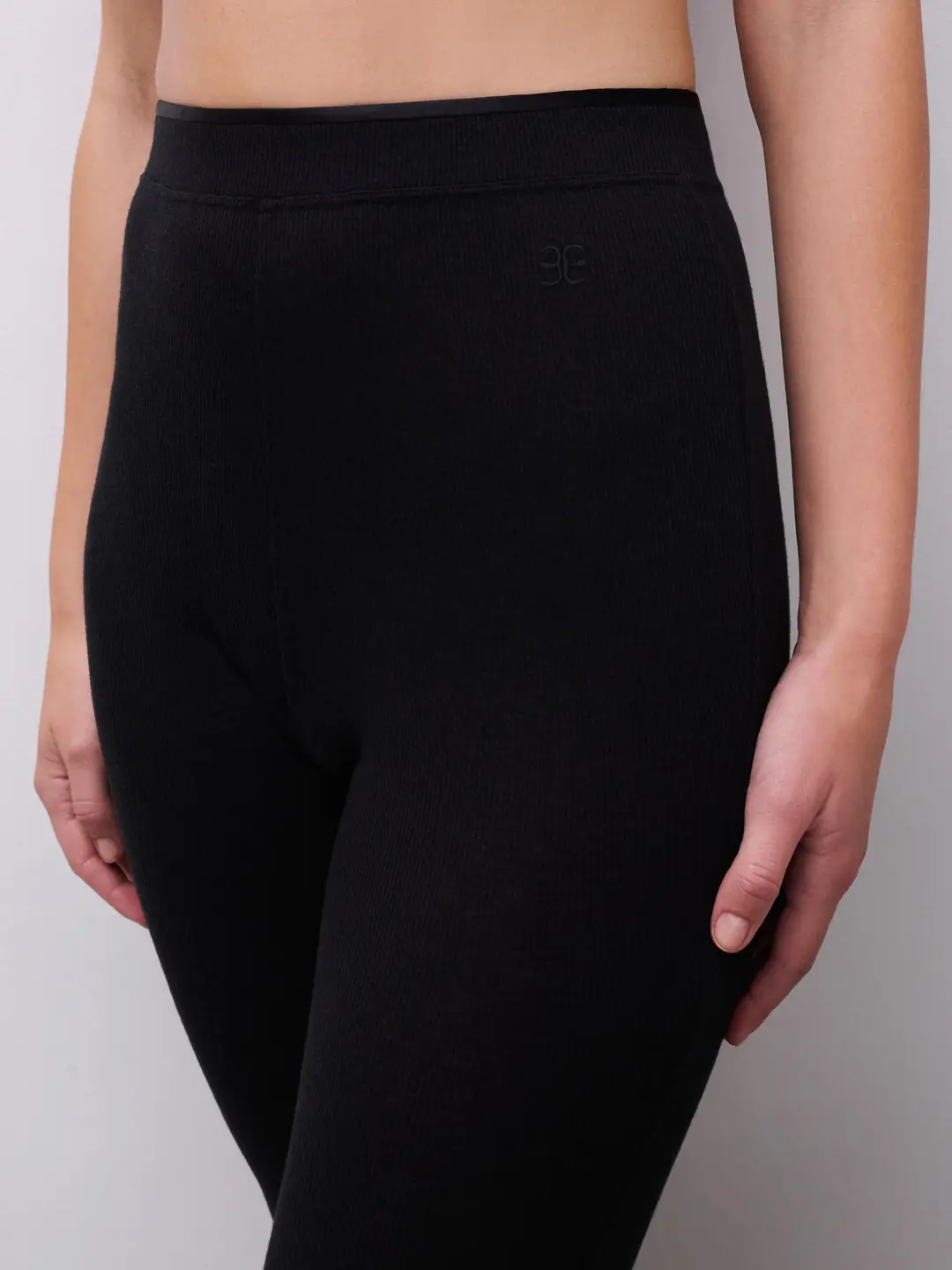 Legging noir laine et coton