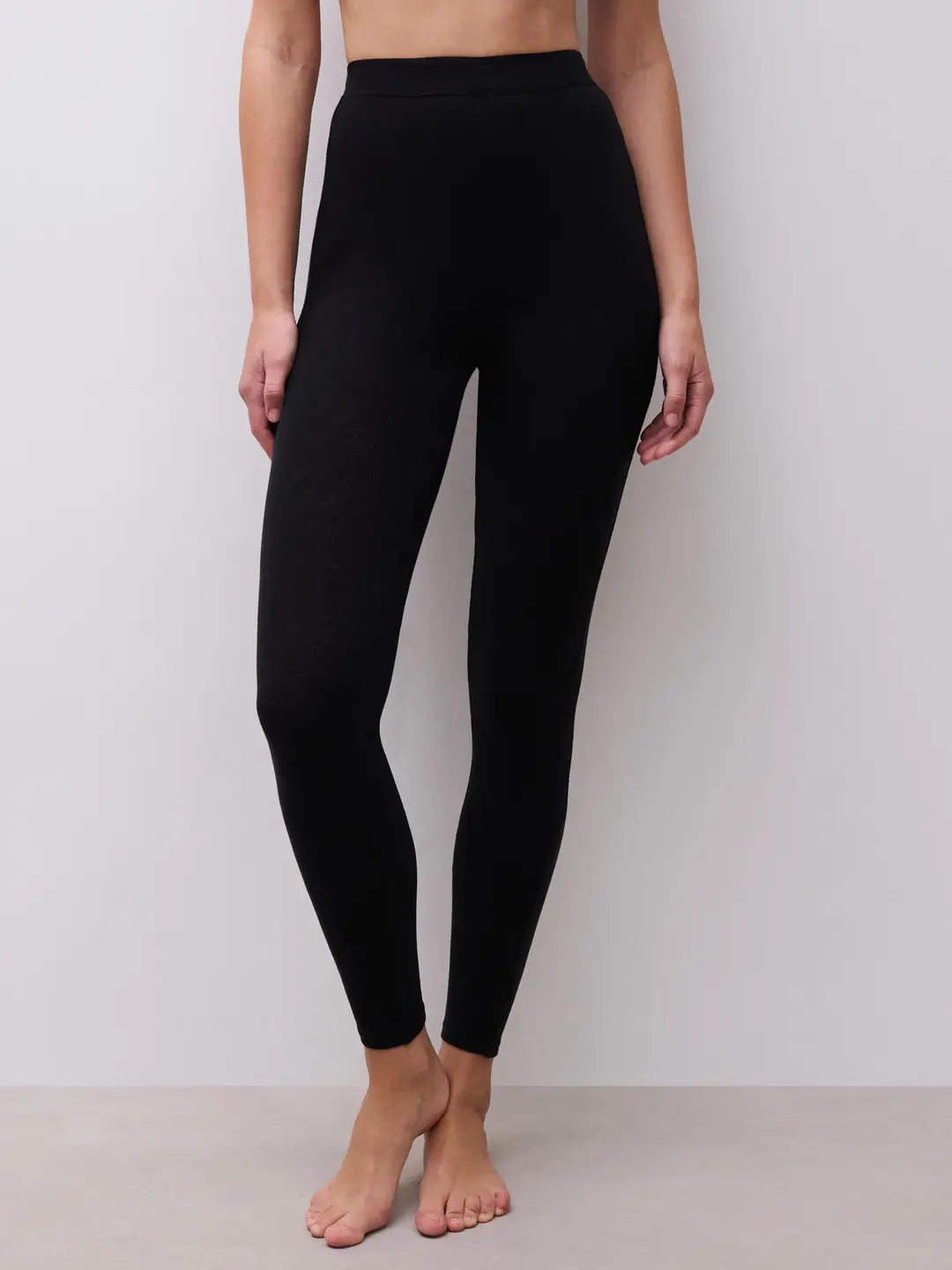 Legging noir laine et coton
