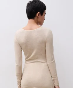 Legging beige chiné laine