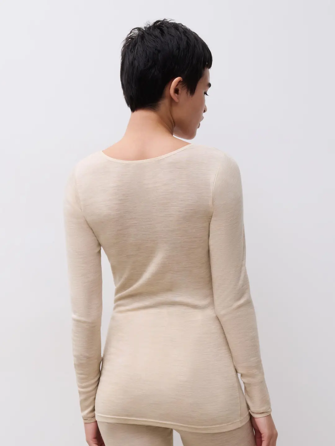 Legging beige chiné laine