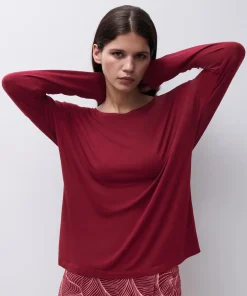 T-shirt manches longues bordeaux